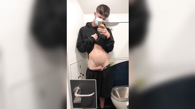 Airplane Bathroom Selfie Gay Boys Porn Waving hello!