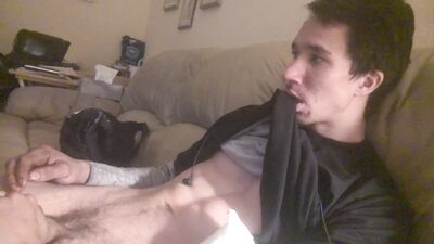 Sexy straight boy jacking off in bed - Big Cocks Solo This video features a hot stud slopping one out in bed while showing off his massive cock!