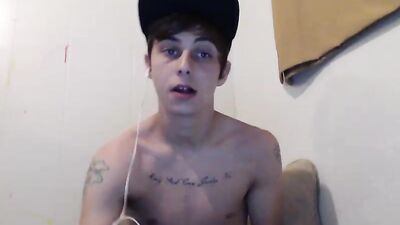 Tattoo College Boy Porn Jerks Off on Cam 12