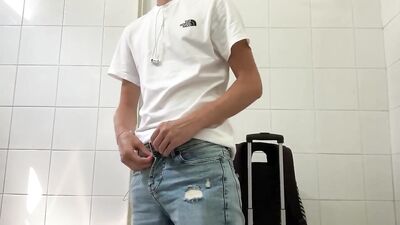 Horny Airport Boys Pound Each Other in the Locker Room!