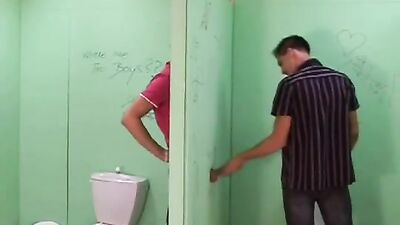 Glory Hole Boys Bathroom - Hardcore Gay Porn Action!