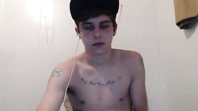 Tattooed Web-Cam College Boy Cum Shots: Jerking Off & Cumming Hard!
