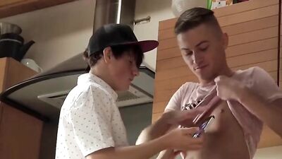 Hot Boys in the Kitchen Fuck - Action Bareback - The Ultimate Gay Porn Experience