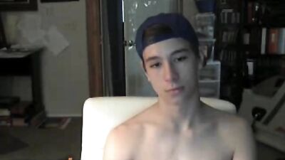 Baseball Cap Twink Porn Jerks and Comes on Cam - Gay Amateur Big Cocks Cum Shots
