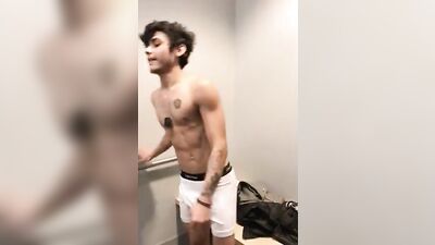 Gay Room Changing: Jerking in the Locker Room - A Gay Porn Video