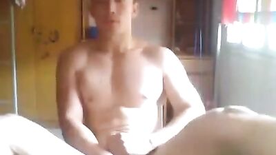 Gay Asian Pals Masturbating and Chatting in Hot Video! =======================================================