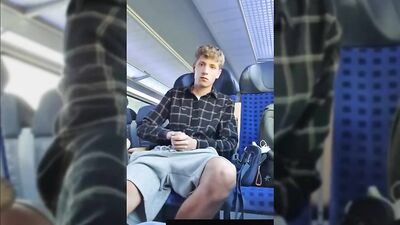 Handjob Twinks on Public Train - Cum Shots Boys Porn