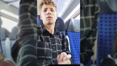 Handjob Twinks on Public Train - Cum Shots Boys Porn
