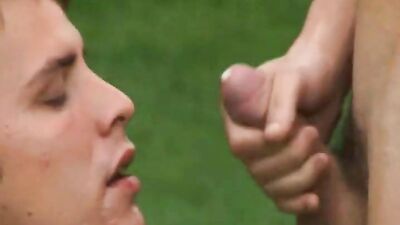 Garden Party Cum Shoots - Blond Boys with Big Cocks Mouth Shots