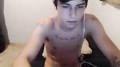 Tattoo college boy porn jerking off on cam 2