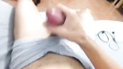 Brothers Homecoming: Stroking My Big Cock and Masturbating