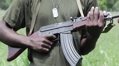 African Army Catches Blond Lad for Bareback Fun!