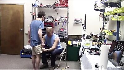 Gay Dad Spanks Frat Boys in Shop: Step-by-Step Punishment!