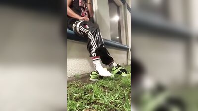 Sagging Sneax Cum Trackies - Chav Fetish Foot Smoking Sox Solo