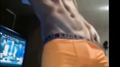 Jerking after practice in orange boxer briefs with boys - Gay Porn Video!