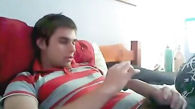 Gay Family Porn: Tube Jacking Off in the Other Room