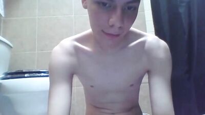 Blonde Russian boy jerking in the bathroom - Hardcore Porn Action!