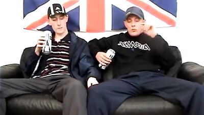 UK Twink Porn Reunion on Leather Sofa!