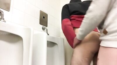 Gay Porn Applebee Hookup: Two Men and a Bathroom Romp!