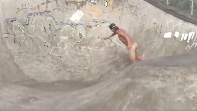 Gay Skateboarder: Naked and Practicing - Hardcore Gay Porn Video!
