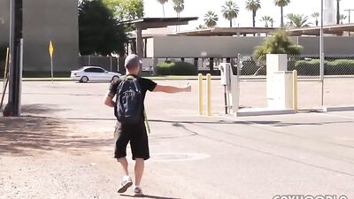 Muscle Stud Fucks Hitchhiking Twink In Action Cum Shots!