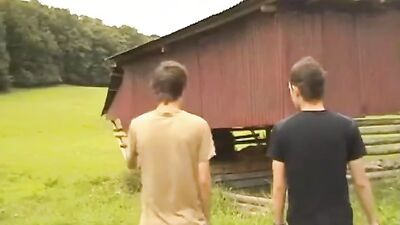 Barn Country Boys: Bareback Oral Handjob Cum Shots!