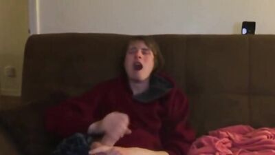 Young stud shows off his massive dick in front of the camera!