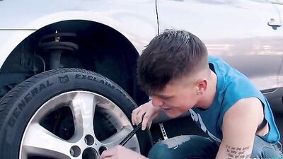 Breakdown Buddies: Two Hunky Twinks Get Caught in the Act