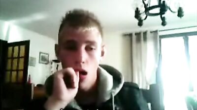 Stroking my big cock after classes boys porn