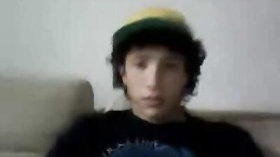 Curly haired Brazilian boys porn jacks his dick