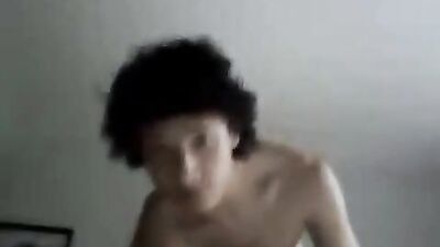 Curly haired Brazilian boys porn jacks his dick