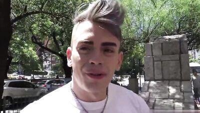 Gay Latin Twink Street Pick-up Porn Video: Bareback Action!