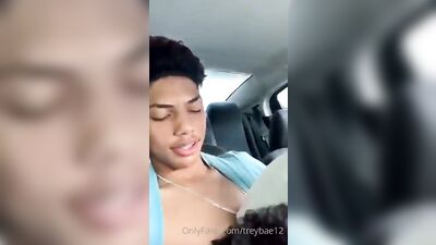 Black Boy Porn Gets Fucked by Black Man in the Car - Gay MENatWork