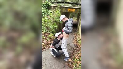 Gay Teen Blowjobs: Public Throating Explosion!