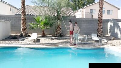 Gay Porn Twinks Heat Up By The Pool - Action Bareback Video