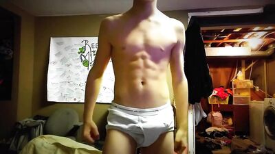 Blond Cutie Gay Porn Solo: Sexy Abs and Underwear Show!