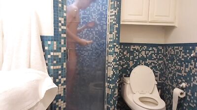 Gay Teen Porn Showers with Slim Blond Dildo: Deep Throating Cock and Ass Play