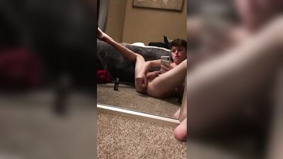 Reflecting Desires: A Boy Porn Dildoing in Front of the Mirror