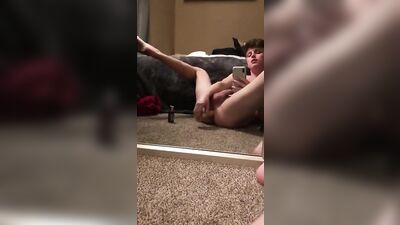 Reflecting Desires: A Boy Porn Dildoing in Front of the Mirror