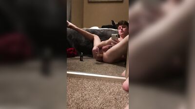 Reflecting Desires: A Boy Porn Dildoing in Front of the Mirror