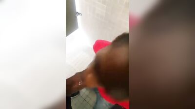 Black Teen BBC Boys Porn: Restroom Stall Splash!