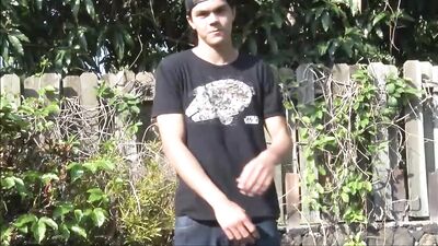 Hawaiian Boy in Garden Cum Shots Fetish Handjob Solo