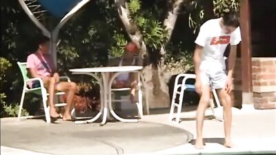 Gay Porn Twink Boys by the Pool - Action Bareback Latino!