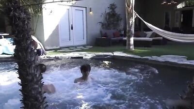 Summer Pool Party Frenzy: Group Raw Bareback Cum Shots
