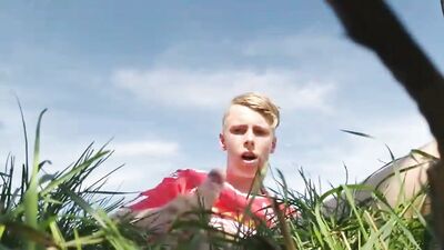 Outdoor Boys Cumshot - Blonde Masturbation! (190 characters)