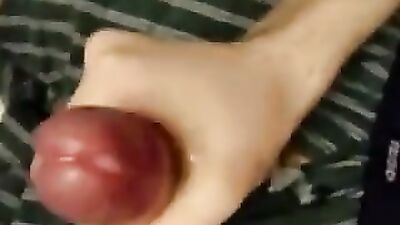 Jacking off in my green boxers and got cum on them boys porn