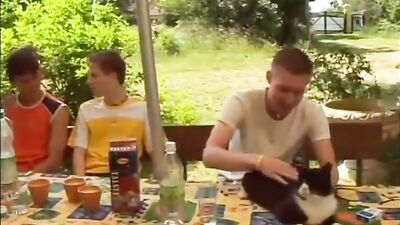 Garden Boys Orgy: Big Cocks Bareback Group Sex with Oral Delights!