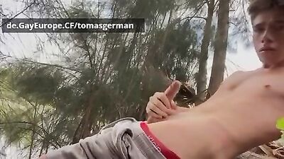 Outdoor Ejaculation Adventure - Boy Gets Naked and Jerks in Public!