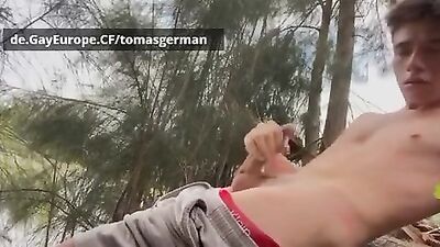 Outdoor Ejaculation Adventure - Boy Gets Naked and Jerks in Public!