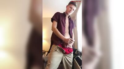 Horny Cute Boy with Huge Boner - Big Cocks Cum Shots Solo!